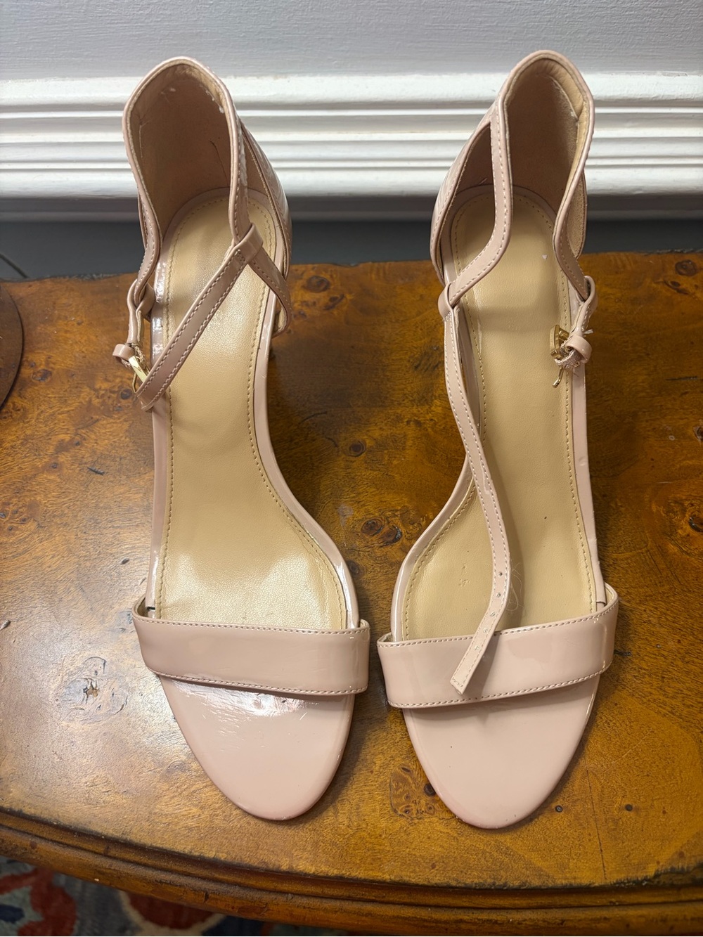 Michael Kors Blush Patent Leather Ankle-Strap Heels